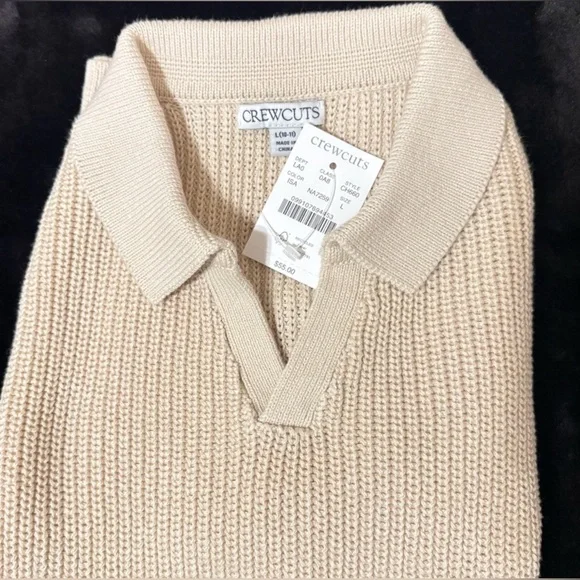 NWT Crewcuts Kids' short-sleeve johnny-collar sweater-polo,size 4-5 - Picture 2 of 4